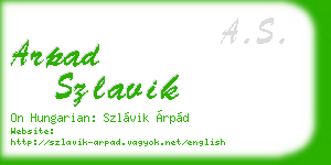 arpad szlavik business card